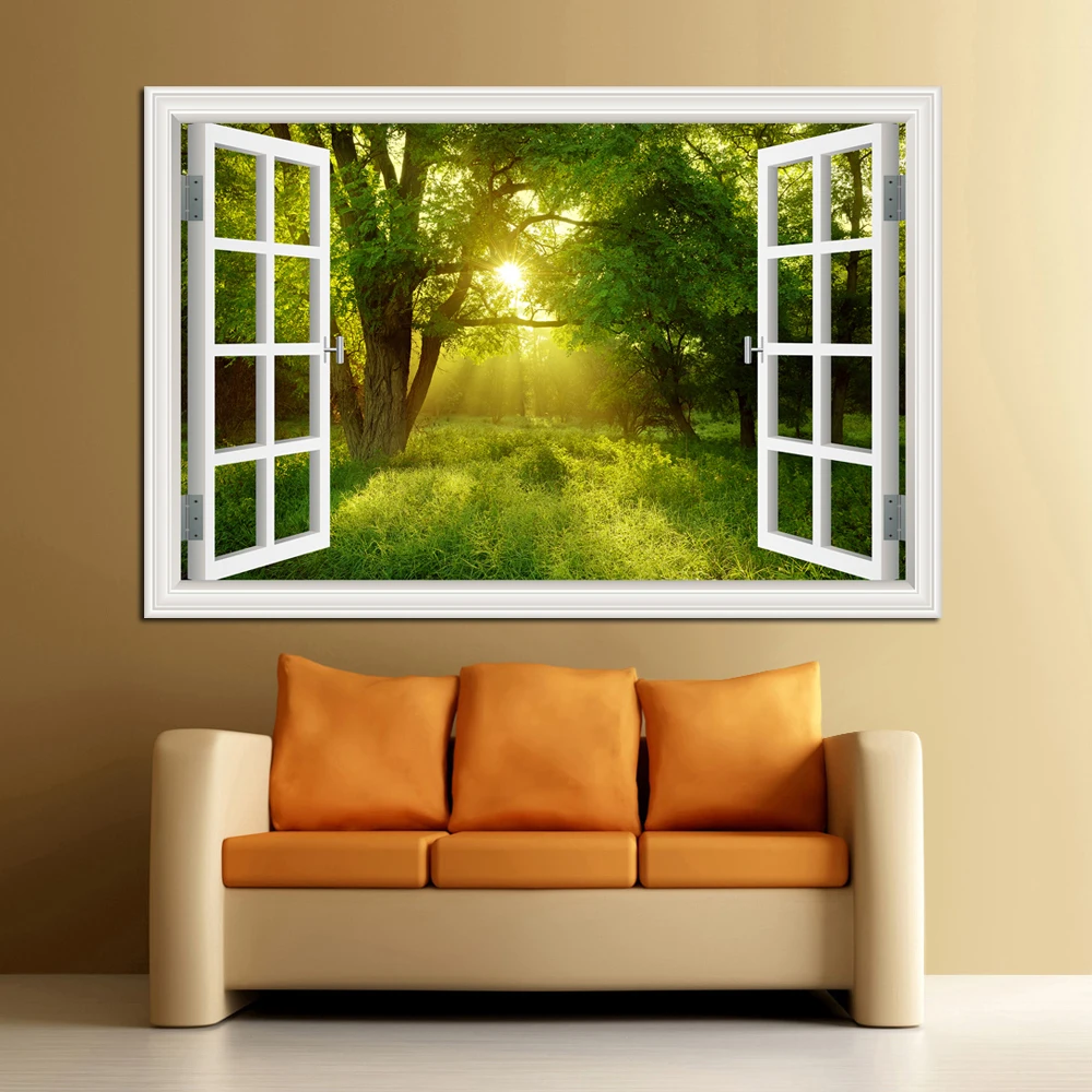 Forest 3D Window Landscape Wal - Commercial Kitchen Tiles 评论和价格