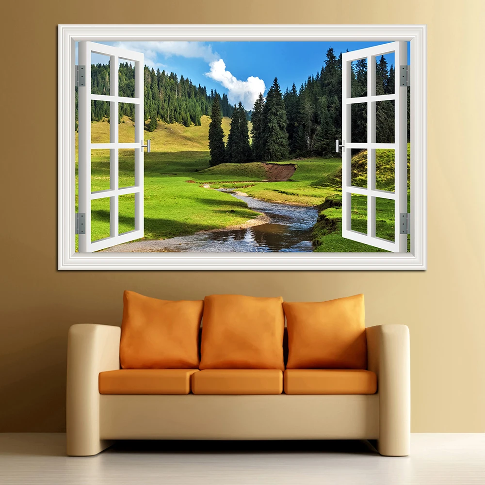 Forest 3D Window Landscape Wal - Commercial Kitchen Tiles 评论和价格